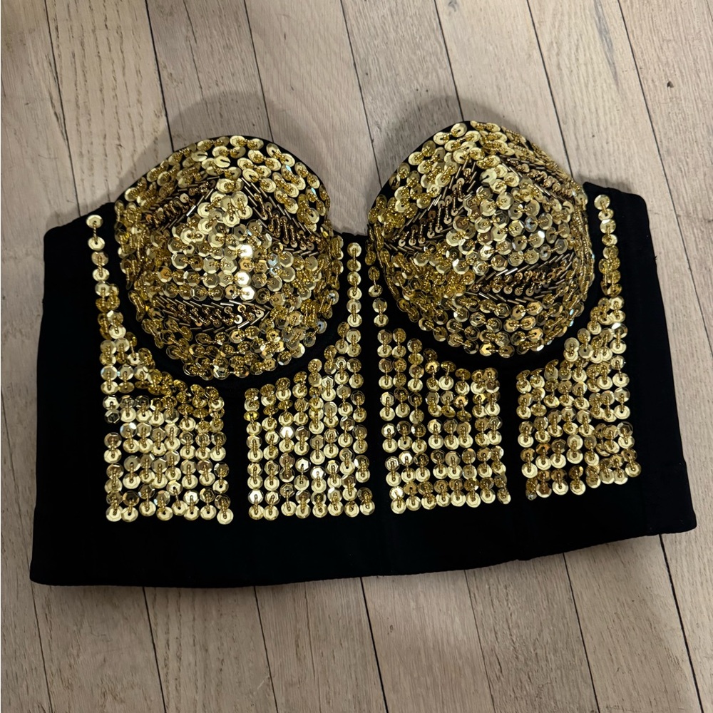 Gold Sequined Bustier